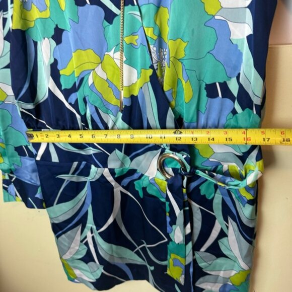 Marciano Wrap Dress Print Chain Rivets Rings Tie Belt Sexy Draped Lightweight M - Picture 16 of 16